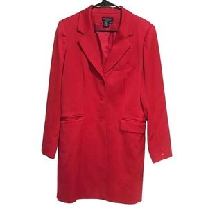 J. Peterman  Red Long Line blazer coat Size 10